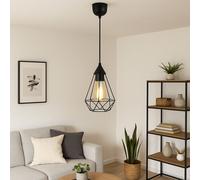 Suspension lampe suspendue lampe de table à manger tresse noire lampe de salon H 120 cm