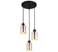 Suspension Lampe de salle à manger LED à 3 ampoules Noir Métal D 29 cm