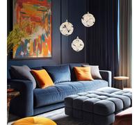 Suspension lampe de salon 3 ampoules LED K9 cristaux H 150 cm