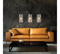 Suspension plafonnier suspension lampe de table à manger 3 flammes, métal verre noir fumé, 3x E14, H 120 cm