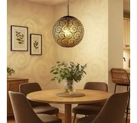 Suspension Lampe De Salon Filament Doré 1 Flamme LED D 35 Cm