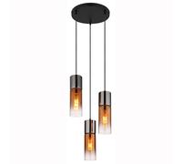 Suspension lampe de salon lampe de cuisine 3 flammes verre H 150 cm
