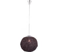Suspension lampe de salon osier Rétro Lampe à suspendre cuisine marron, métal, 1x E27, DxH 30 x 185 cm