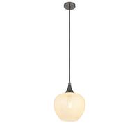 Suspension lampe de salon verre opale à motif 1 ampoule H 120cm