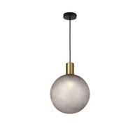 Suspension Lampe de salon Verre sable Aluminium couleur bronze H 40 cm