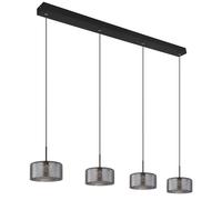 Suspension lampe de table à manger lampe suspendue verre fumé noir 4 flammes LED H 150 cm