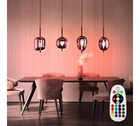 Suspension Lampe De Table En Verre Fumé Avec Variateur Télécommande RGB LED