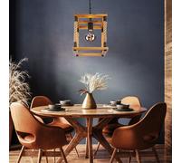 Suspension Lampe En Bois Lampe De Salon Noire Corde De Chanvre H 120 Cm