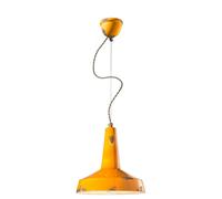 Suspension Lampe En Céramique Ø 35 Cm Jaune Shabby Antique E27 Industriel
