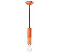 Suspension Lampe En Céramique D: 5,5 Cm Cylindre Orange Design Rétro Pour E27