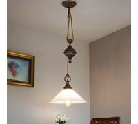 Suspension Lampe En Laiton Rustique Bronze Antique Réglable Pour Table À Manger