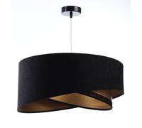 Suspension Lampe En Tissu Dentelle Ø 50 Cm Noir Or E27 Velours