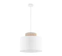 Suspension Lampe En Tissu Jute E27 Ø 38 Cm H: Max. 170 Cm Blanc Naturel Rétro