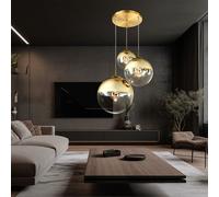 Suspension Lampe En Verre 3 Flammes Lampe De Table En Verre Boule H 120 Cm