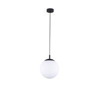 Suspension Lampe En Verre Boule Ø 25Cm H: Max. 165Cm Noir Blanc E27
