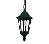 Suspension Lampe IP44 E27 Noir Verre Alu Rustique Maison Lampe Extérieure