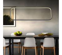 Suspension LED noire mate Lampe de table Suspension de salon, 24W 960lm blanc chaud, LxH 80 x 10 x 120 cm