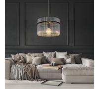 Suspension Lampe LED Plafonnier Verre Fumé Lampe De Cuisine H 150 Cm