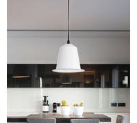 Lampe à suspension lampe de table à manger blanche lampe à suspension LED lampe de cuisine, acier blanc, 5W 400lm blanc chaud, DxH 17,5x110 cm, Eglo 75111