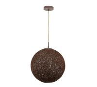 Suspension Lampe Métal Ø 40 Cm Boule Métallique Marron E27 Réglable