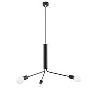 Suspension Lampe Métal 3-Flamme E27 Ø 75 Cm Noir Table À Manger