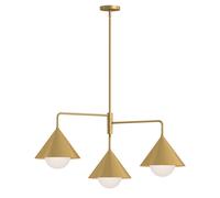 Suspension Lampe Métal E27 B: 96,5 Cm En Or 3-Flammes Moderne