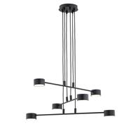 Suspension Lampe Métal GX53 H: Max. 100 Cm Noir 6-Flammes Moderne