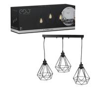 Suspension lampe moderne - EDO SOLUTIONS - ALAMBRA SORO - Noir - 3xE27 - Design contemporain