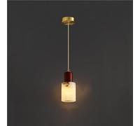 Suspension Lampe Moderne Suspension en albâtre du Milieu du siècle, Lampe Suspendue Vintage en Laiton, Lustre en Bois Marron et marbre(10 * 22CM)
