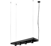 Suspension Lampe Noire 4x GU10 Carrée Longue Métal Plateforme Suspendue Cuisine