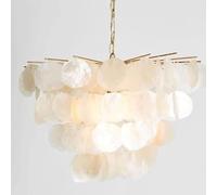 Suspension Lampe Nordic Personality Shell Wind Chime Chandelier Indoor Adjustable Pendant Light Modern Living Room Bedroom Suspended Fixture for Hotel Home Ceiling Hanging E14(B)(A)