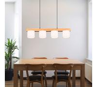 Suspension Lampe Pendante 4 Flammes Marron H 150Cm