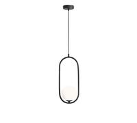Suspension Lampe Pendante E14 Noir Blanc Métal Verre Abat-Jour Salle À Manger
