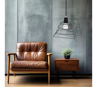 Lampe suspendue lampe à suspension lampe à suspension lampe de salle à manger, métal industriel réglable en hauteur noir, 1x douille E27, LxPxH 24x24x120cm