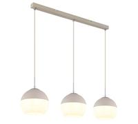 Suspension Lampe Plafonnier Blanc Boules En Verre Couleur Sable H 120 Cm