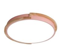 Suspension Lampe Plafonnier LED circulaire encastré de style nordique, panneau plat mince, éclairage plafond à intensité variable 36 W, luminaire for îlot cuisine, couloir, salle bain(Pink,33cm)