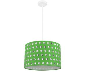 Suspension lampe pour enfant lampe pour chambre d'enfant plafonnier salle de jeux, métal blanc vert, 1x douille E27, DxH 35x120 cm