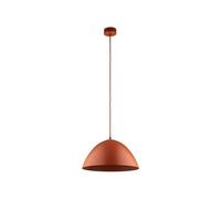 Suspension Lampe Ronde Ø 34 Cm H: Max. 165 Cm Réglable Rouge Métal E27