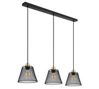 Suspension lampe salle à manger grille noir or 3 lampes cuisine