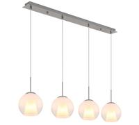 Suspension lampe salle à manger suspension 4 lampes boule de verre cristaux opale E27