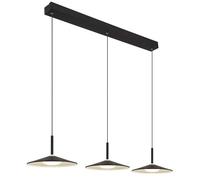 Suspension lampe salle à manger suspension LED noir mat rétro 3 ampoules opale