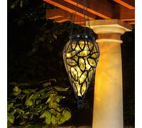 Suspension Lampe Solaire Décorative Batterie Intempéries Antique Ambre 15x LED