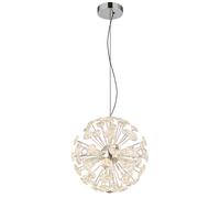 Suspension lampe suspendue chambre lumière cristaux chrome LED H 150 cm