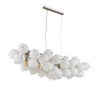 Suspension lampe suspendue lampe de salle à manger à 6 lampes verre opale nickel mat E14