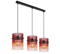Suspension Lampe suspendue Lampe de salle à manger en verre Plafonnier à 3 lampes Rouge