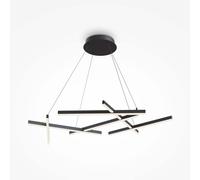 Suspension lampe suspendue lampe de salon aluminium noir LED H 120 cm