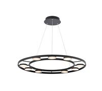 Suspension lampe suspendue lampe de salon noir LED anneau design H 150 cm