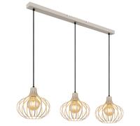 Suspension Lampe suspendue Lampe de table à manger à 3 ampoules Lampe de salon crème sable 150 cm