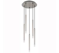 Suspension lampe suspendue lampe de table à manger argent 5 flammes lampe de salon H 120 cm