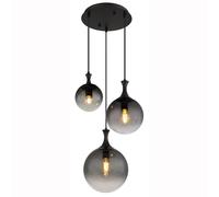 Suspension lampe suspendue lampe de table à manger boule de verre fumée lampe de salon H 141 cm